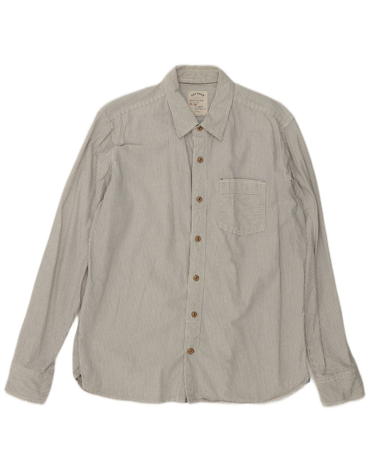 Camisa de hombre Fat Face Mediana de algodón con rayas diplomáticas blancas