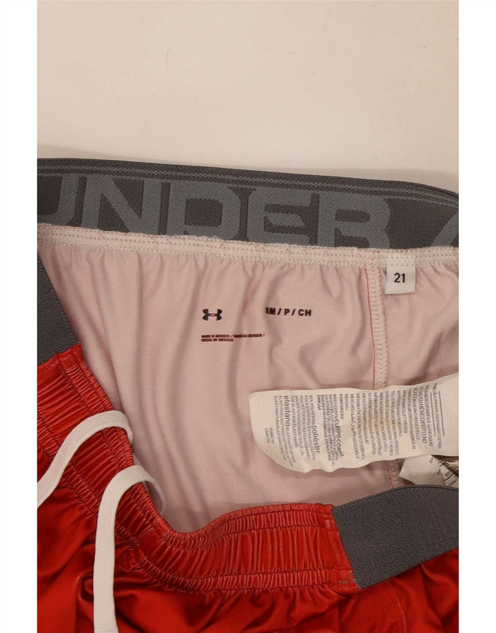 Under Armour Short de sport pour femme UK 10 Small Rouge Colorblock Polyester