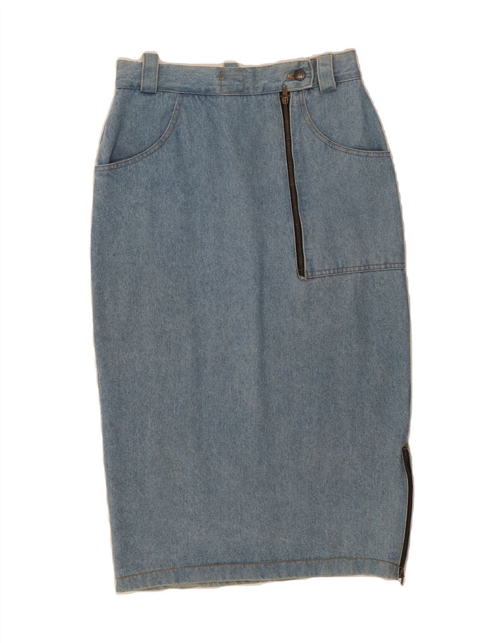 VINTAGE Womens Denim Skirt W30 Medium Blue Cotton Vintage Vintage and Second-Hand Vintage from Messina Hembry 