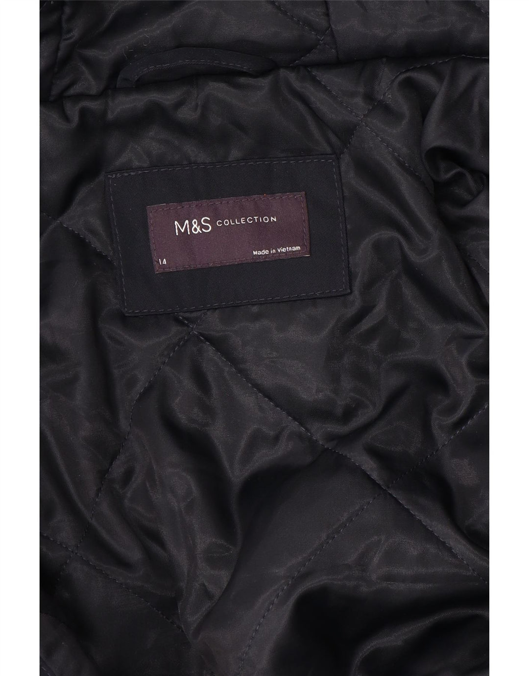 Cappotto giacca a vento con cappuccio da donna Marks & Spencer UK 14 medio blu navy