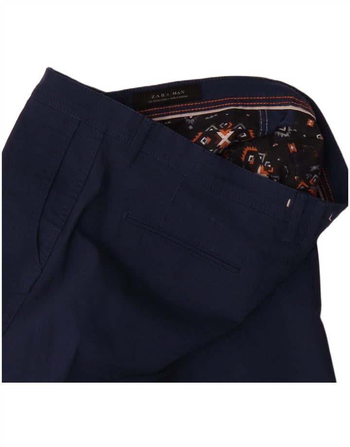 Zara Mens Chino Shorts EU 40 Medium W31  Navy Blue Cotton