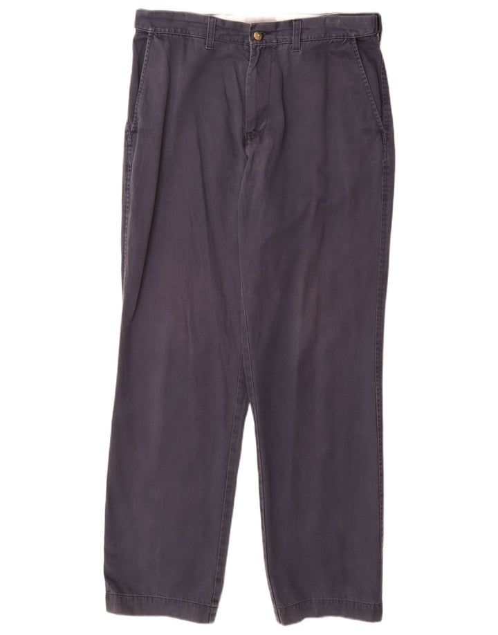 Marks & Spencer Mens Regular Chino Trousers W32 L31 Navy Blue Cotton