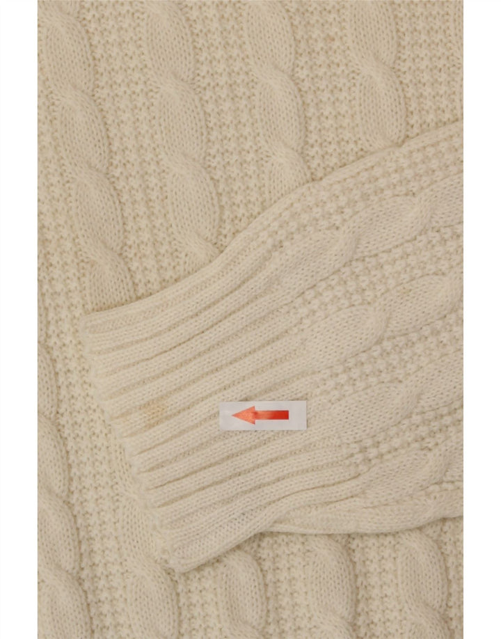 Maglione girocollo da uomo vintage color bianco sporco medio