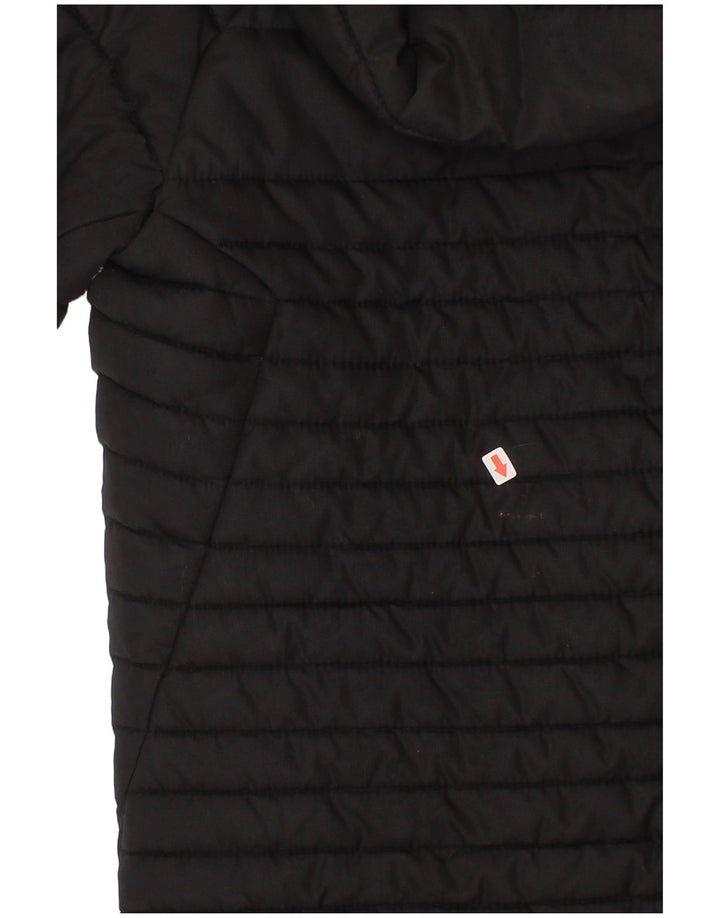 Nike Girls Hooded Padded Coat 4-5 Years Small Black Polyester