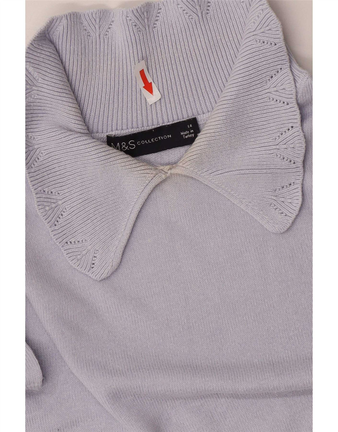 Marks & Spencer Womens Polo Neck Jumper Sweater UK 14 Large Blue