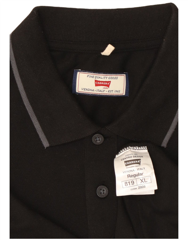 Carrera Herren Regular Poloshirt XL Schwarz Baumwolle