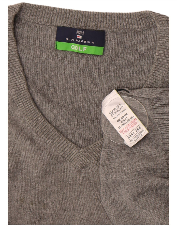 MARKS & SPENCER Herre Blue Harbor Vest Tank Top UK 38/40 Medium Grey