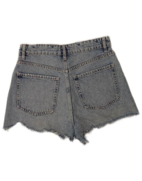 Zara Dame Denim Shorts EU 36 XS W26 Blå Bomuld