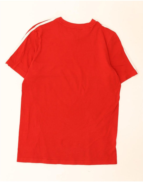 Adidas Boys T-Shirt Top 13-14 år Rød Colourblock Bomuld