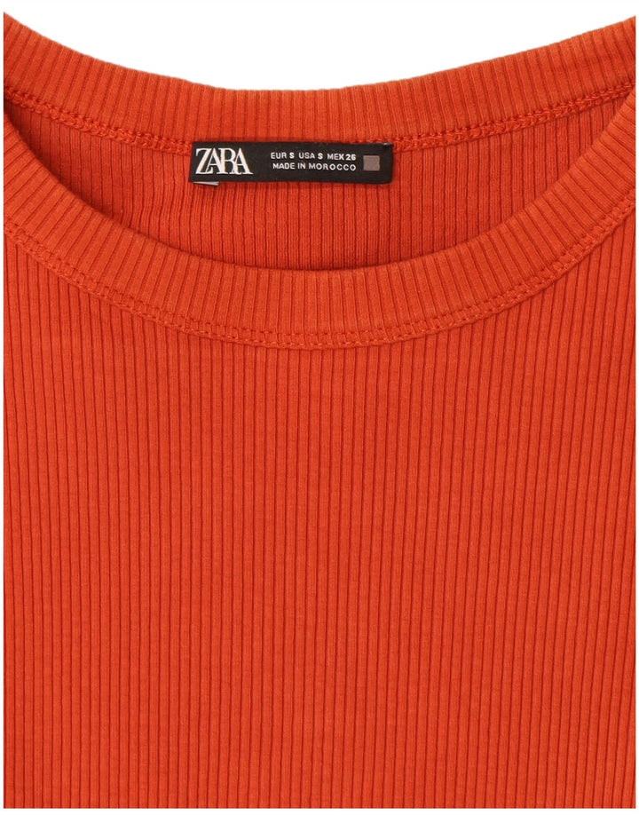 Zara Womens Sleeveless Maxi Dress UK 8 Small Orange