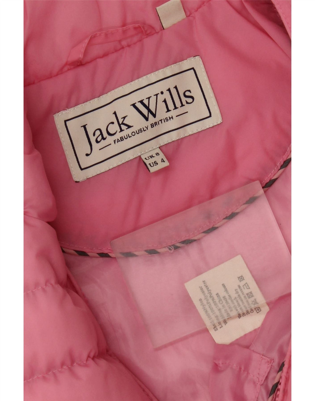 Jack Wills Womens Padded Gilet UK 8 Small Pink Nylon