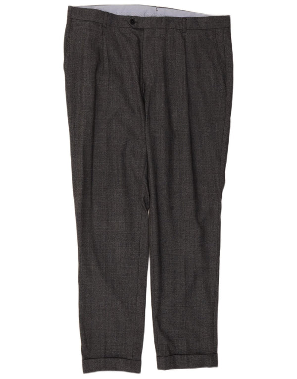 Massimo Dutti muške hlače s štipaljkama EU 48 XL W38 L32 sivi karirani pamuk