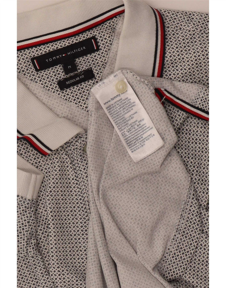 Tommy Hilfiger Herre Regular Fit Polo Shirt Medium White Spotted Bomuld