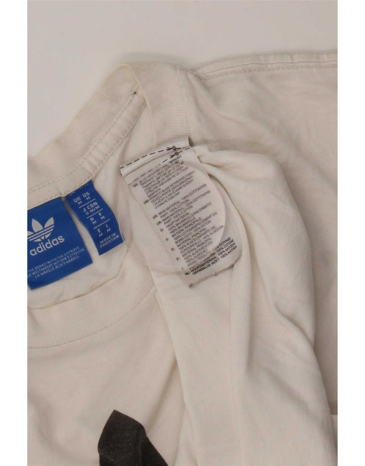 T-shirt grafica da uomo Adidas Top in cotone bianco medio