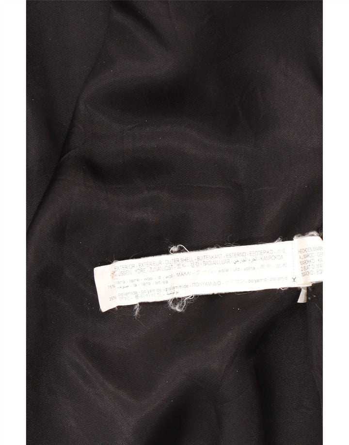 Zara Manteau surdimensionné pour femme UK 44 Laine noire moyenne