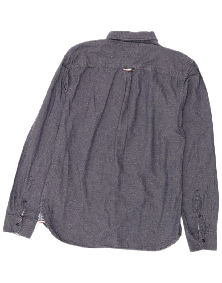 TOMMY HILFIGER Herre Regular Fit skjorte Medium marineblå plettet bomuld