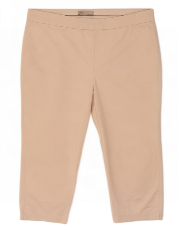 Marks & Spencer Pantalon Capri Femme UK 16 Large W38 L21 Coton Rose