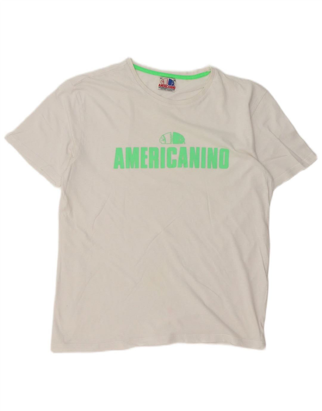 Americanino T-Shirt Regular Graphic Homme Blanc Moyen Coton