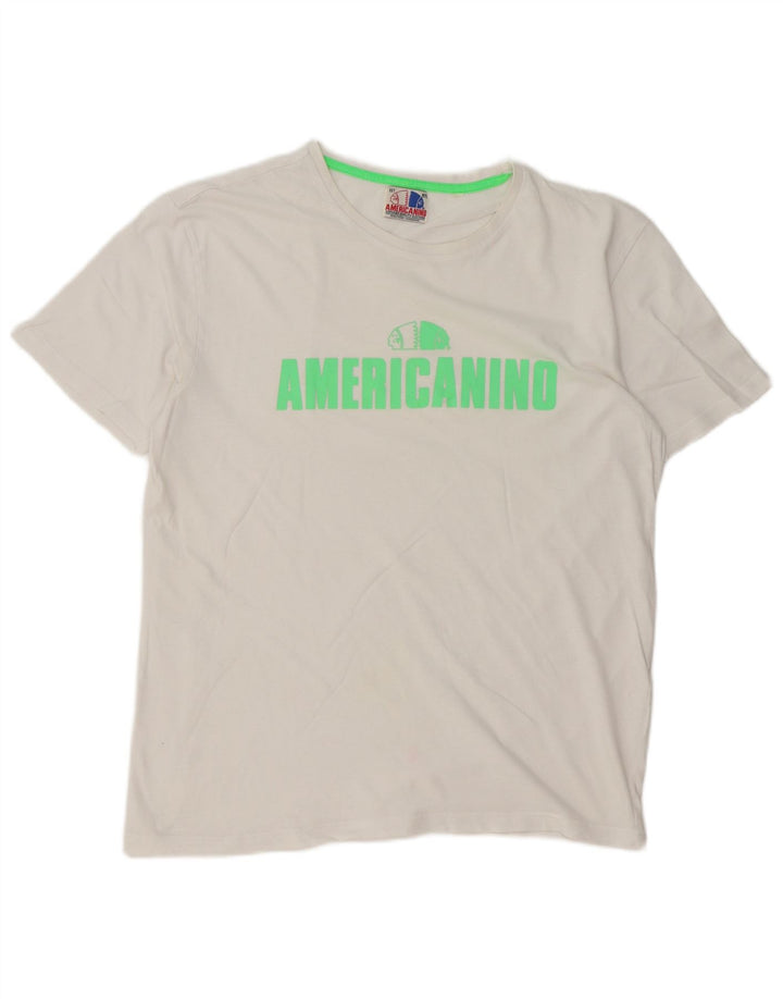 Americanino T-Shirt Regular Graphic Homme Blanc Moyen Coton