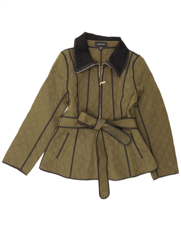Karen Millen Chaqueta acolchada para mujer UK 8 Small Poliéster verde