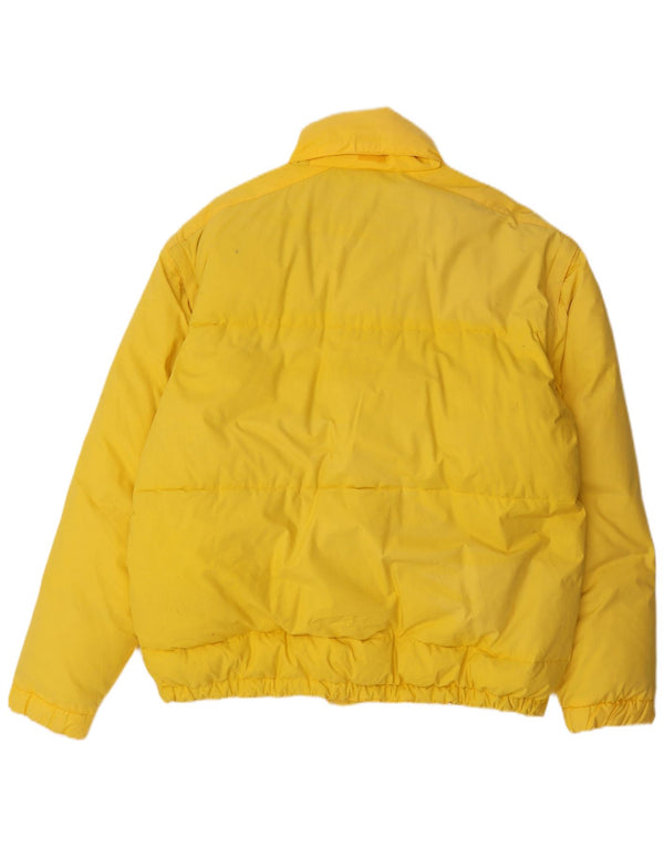 Rainbow Mens Hooded Padded Ski Jacket UK 40 Large Yellow Cotton