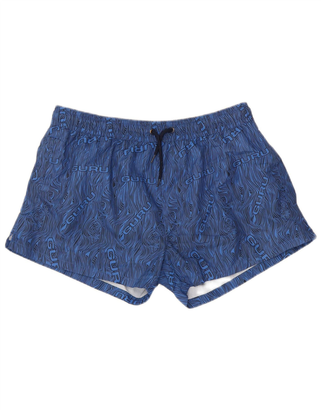 GURU Mens Graphic Swimming Shorts Medium  Blue Polyester