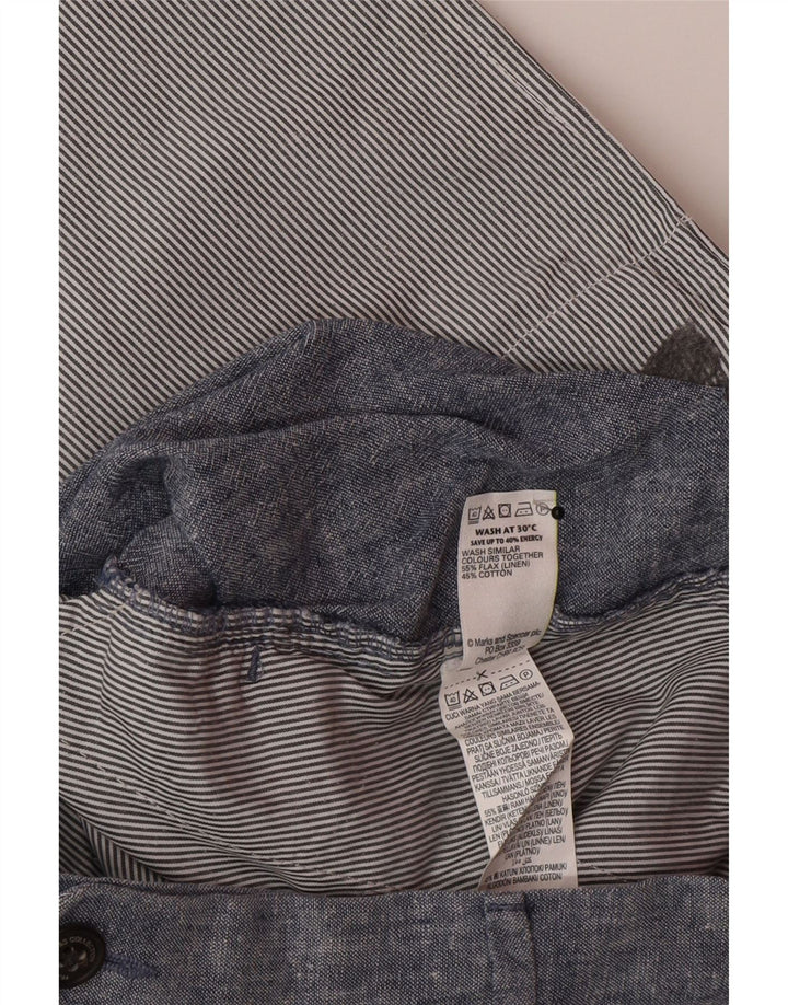 Pantaloncini chino da uomo Marks & Spencer W34 grande lino blu