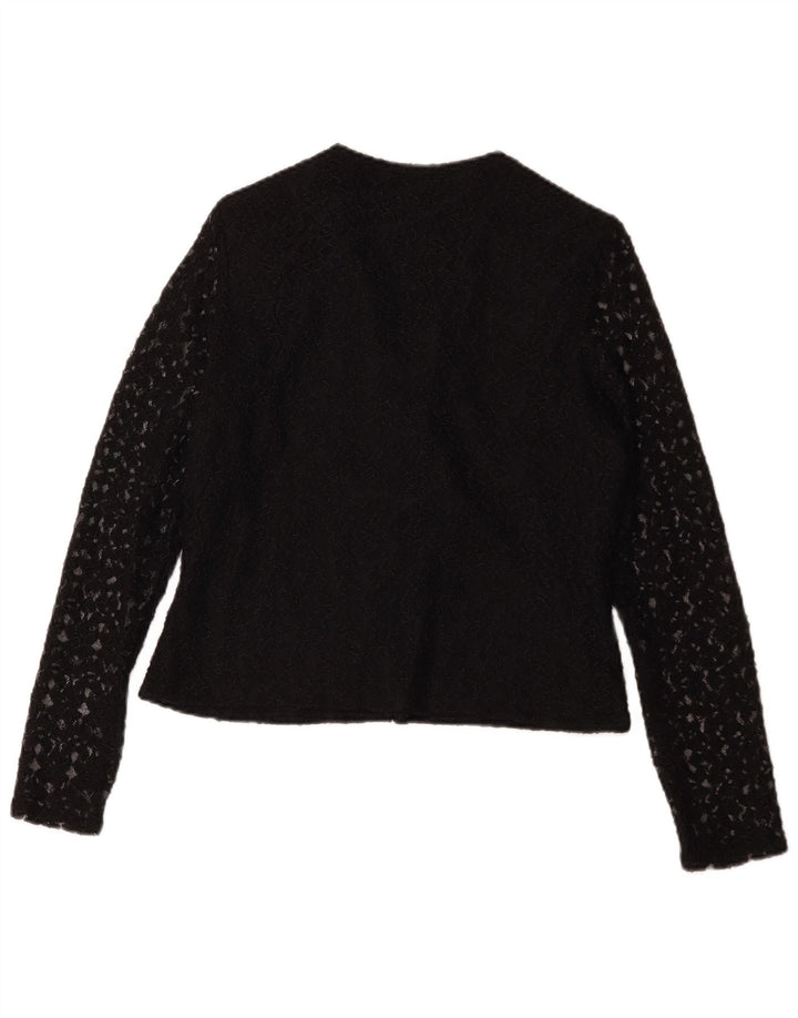 H&M Womens Shirt Blouse IT 42 Medium Black Floral Nylon