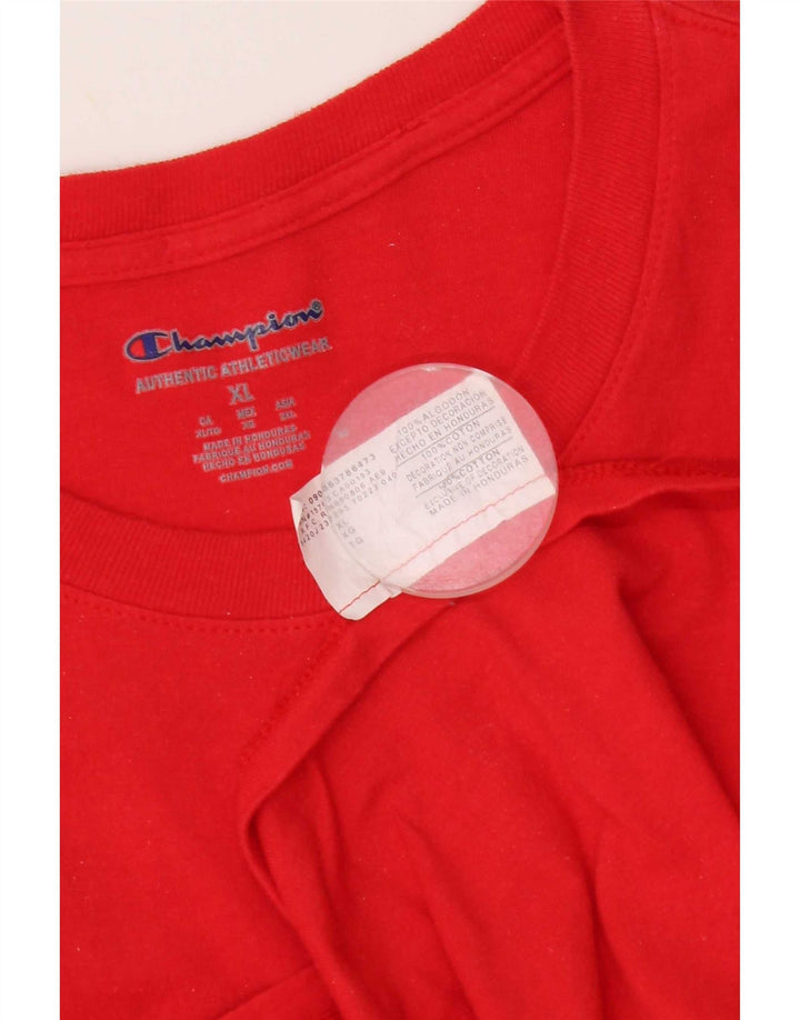 Champion Mens T-Shirt Top XL Red Cotton