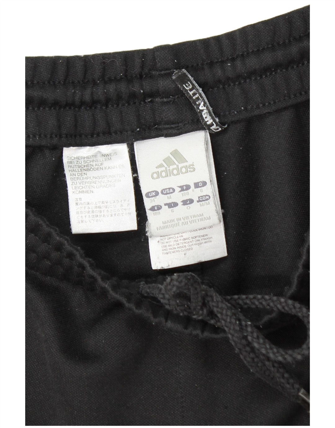 Pantaloni da tuta ADIDAS Climalite da uomo grandi in poliestere nero