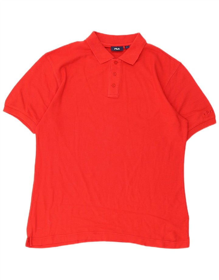Fila Mens Polo Shirt Large Red Cotton