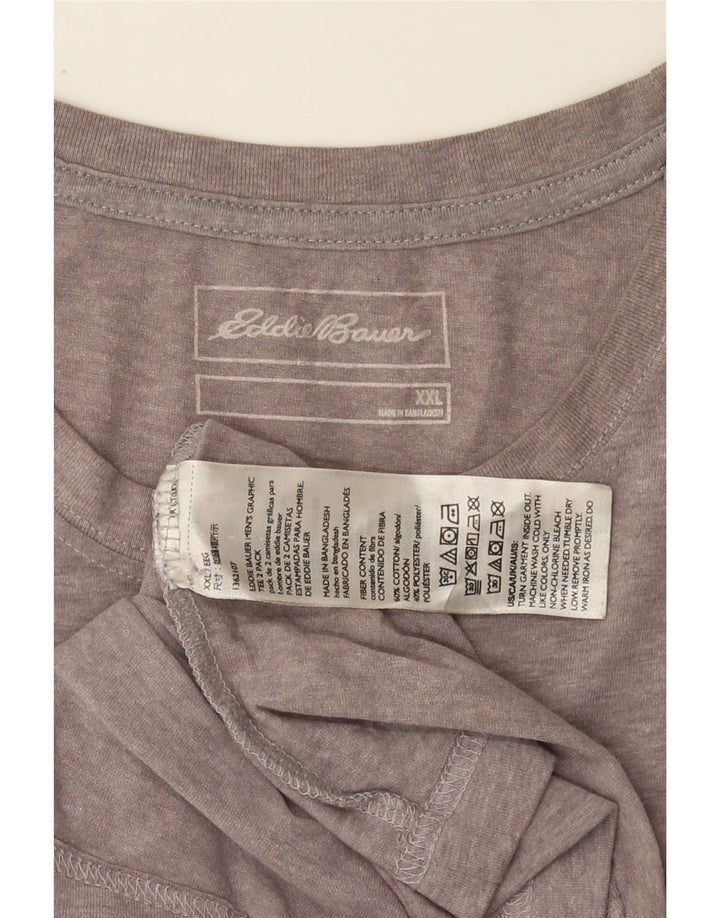 EDDIE BAUER Mens Graphic T-Shirt Top 2XL Grey Cotton Vintage Eddie Bauer and Second-Hand Eddie Bauer from Messina Hembry 