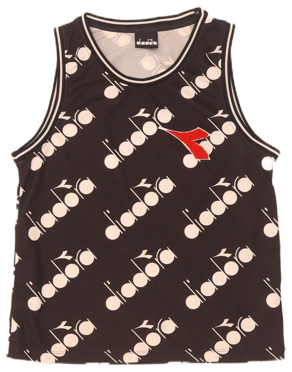 Diadora Boys Graphic Vest Top 11-12 Years Black Polyester