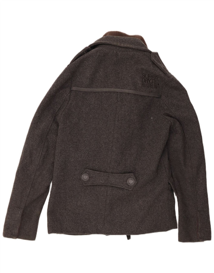 Superdry Chaquetón para hombre ES 38 Lana gris medio