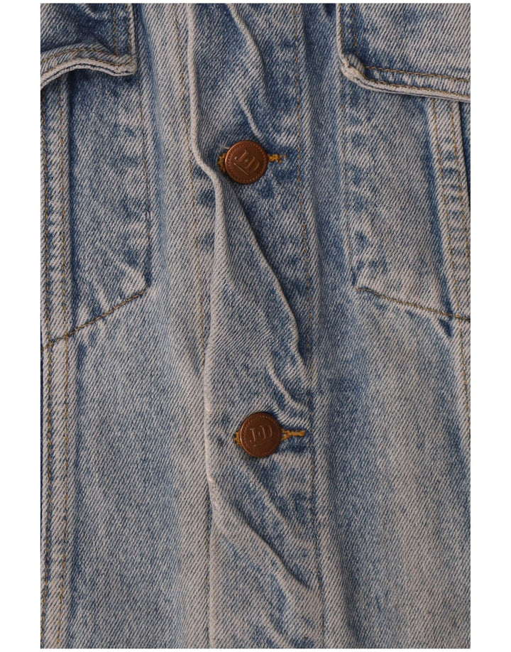 Vintage hombres chaqueta de mezclilla Reino Unido 38 algodón azul medio