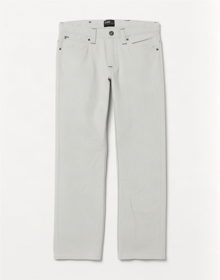 Lee Womens Zed Straight Jeans W31 L30 Algodão Branco
