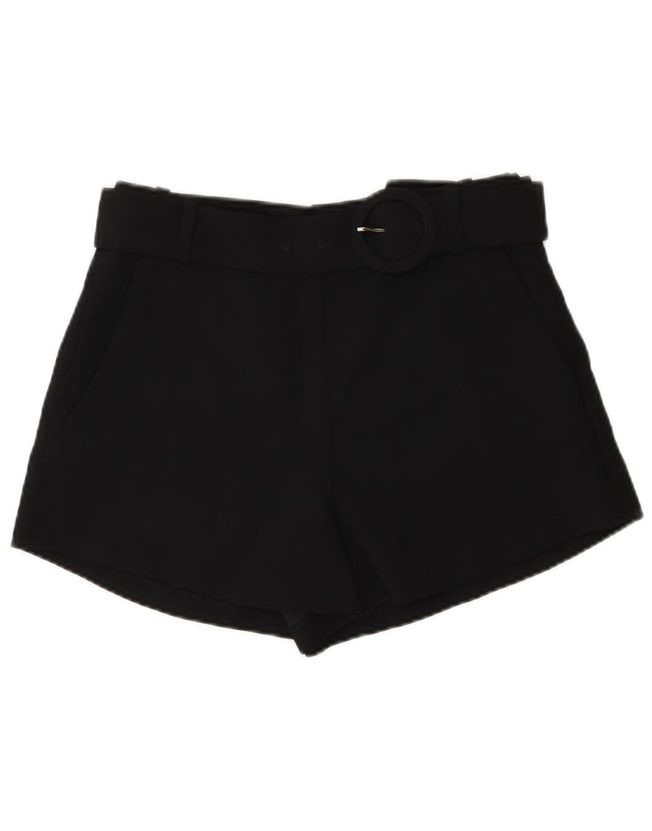 Zara Womens High Waist Chino Shorts Small W26 Black Polyester