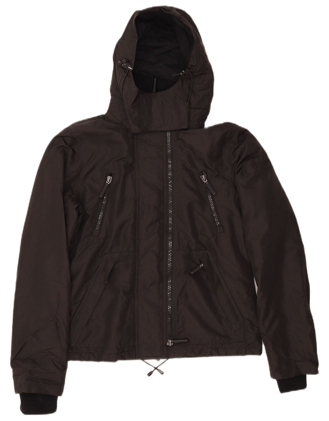 Superdry Damen-Windbreakerjacke mit Kapuze, UK 12, mittelschwarz