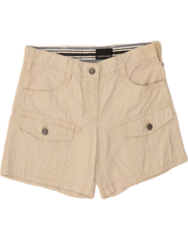 CALVIN KLEIN Womens Cargo Shorts W27 Small  Beige Cotton Vintage Calvin Klein and Second-Hand Calvin Klein from Messina Hembry 