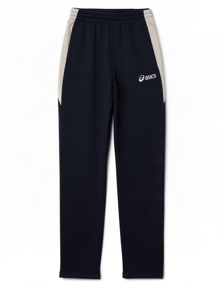 Pantaloni da tuta da uomo Asics Small in poliestere color block blu navy