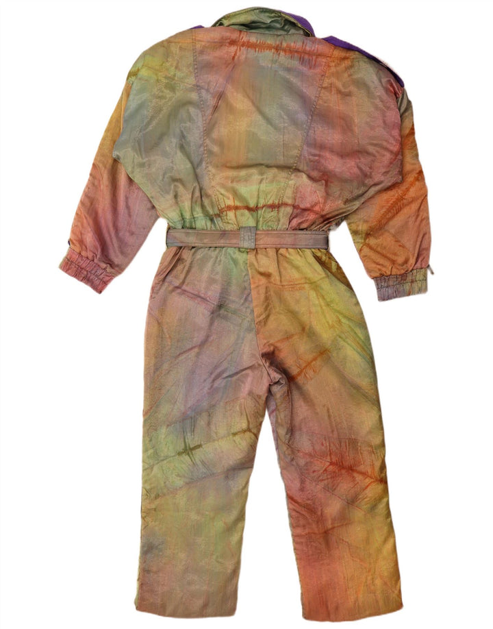 Vintage Womens Oversized Ski Jumpsuit EU 42 Large Multicoloured Tie Dye
