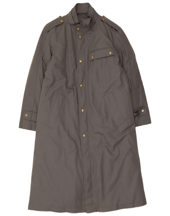 Vintage Mens Military Trench Coat UK 38 Medium Grey