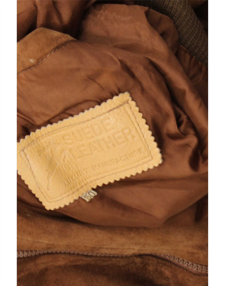 Vintage herre ruskind bomberjakke IT 50 Large Brown
