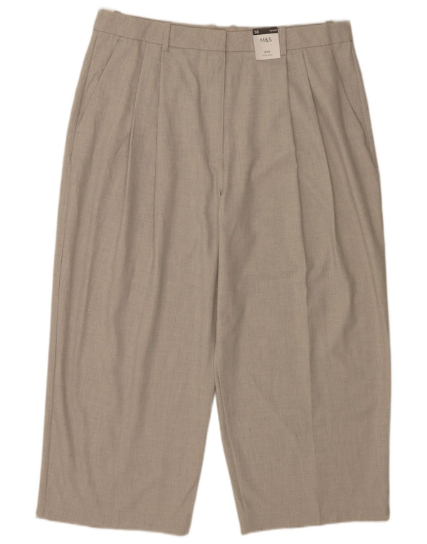 Женские укороченные брюки с высокой талией Marks & Spencer UK 20 2XL W38 L25 Серые