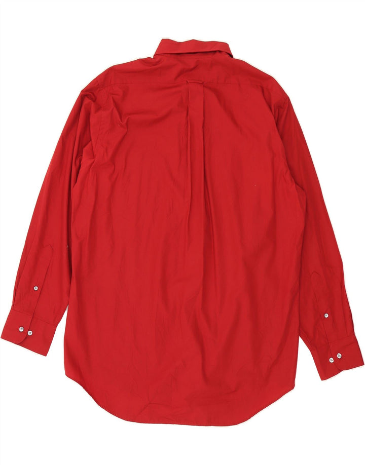 IZOD Mens Shirt Size 16 1/2 Large Red Cotton Vintage Izod and Second-Hand Izod from Messina Hembry 