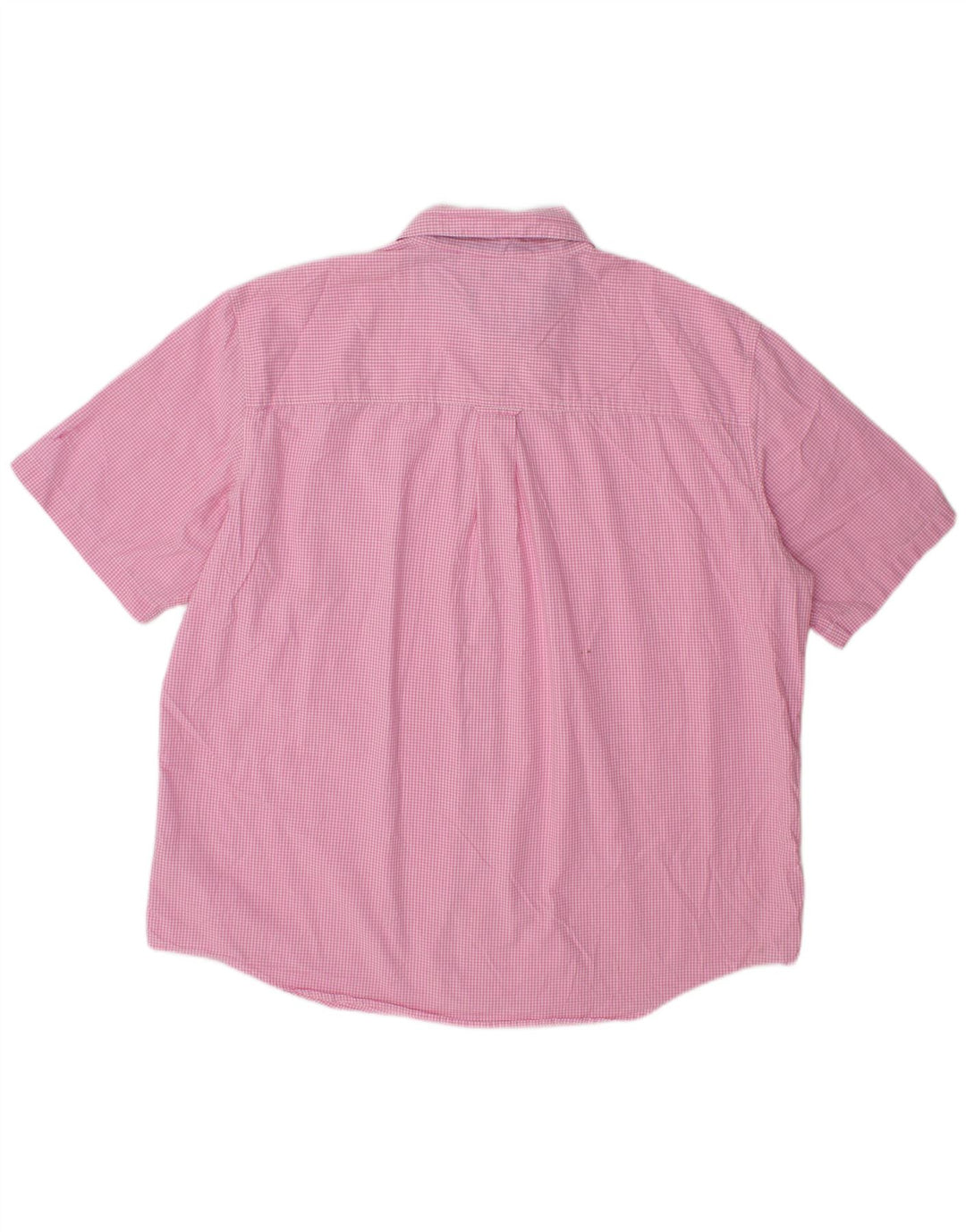 Chaps Mens Short Sleeve Shirt 2XL Pink Gingham Cotton