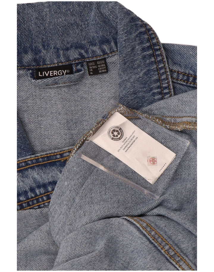 LIVERGY Mens Denim Jacket UK 46 3XL Blue Cotton