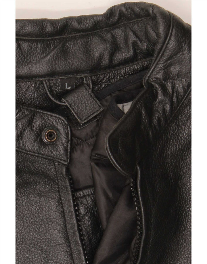 Jachetă vintage din piele pentru femei UK 16 Large Black