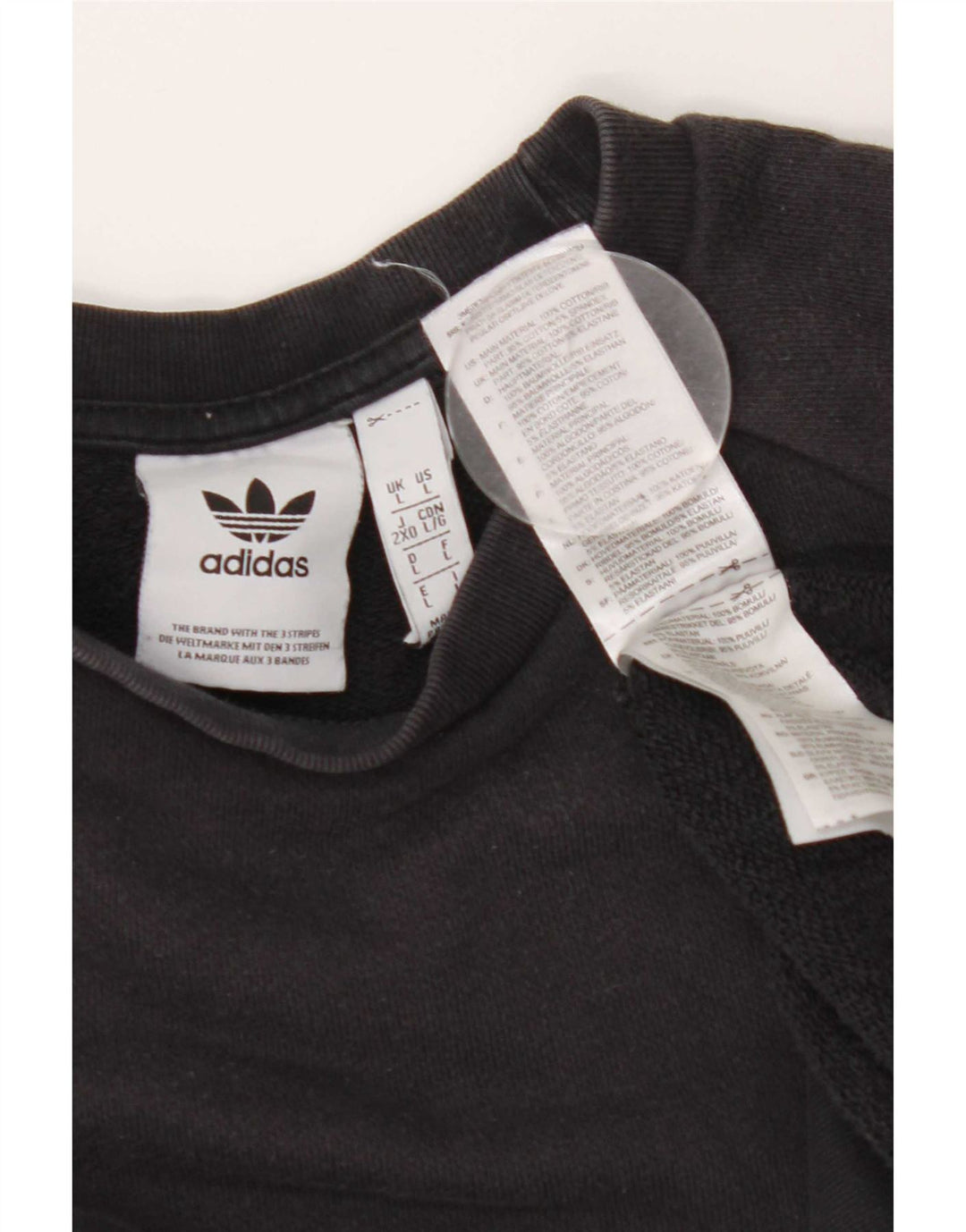 Adidas Sweatshirt til mænd, stor sort bomuld