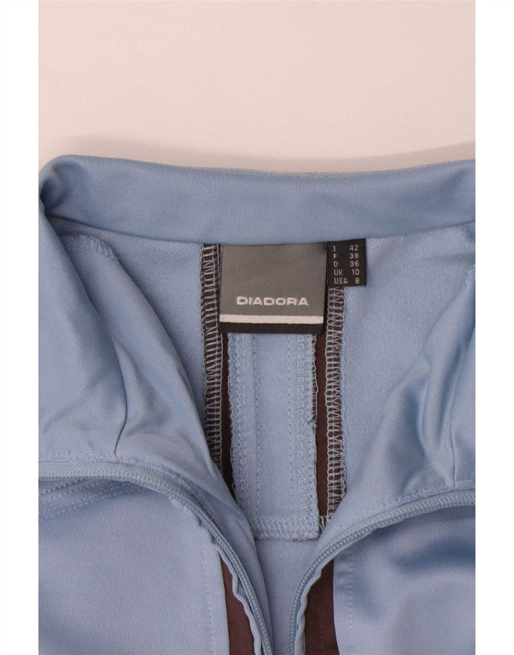 Diadora Womens Oversized Tracksuit Top Jacket UK 10 Small Blue Polyester